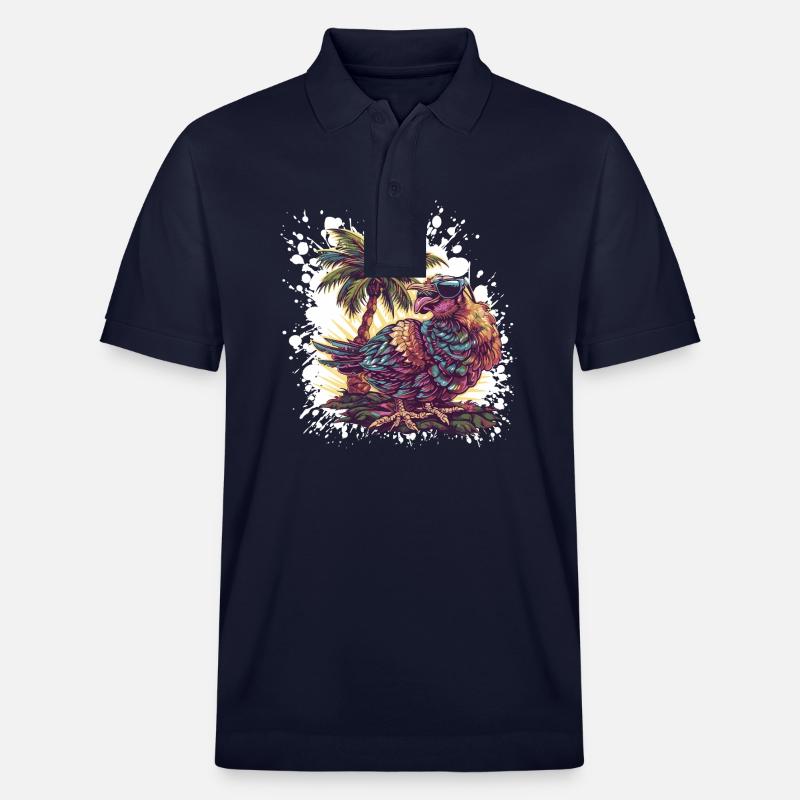 Palmier de l’île Truthan - Polo PREPSTER bio Stanley/Stella Unisexe - bleu marine