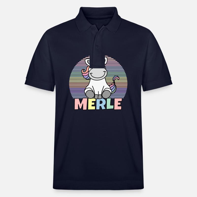 Merle Einhorn Name - Stanley/Stella Unisex Bio-Poloshirt PREPSTER - Navy