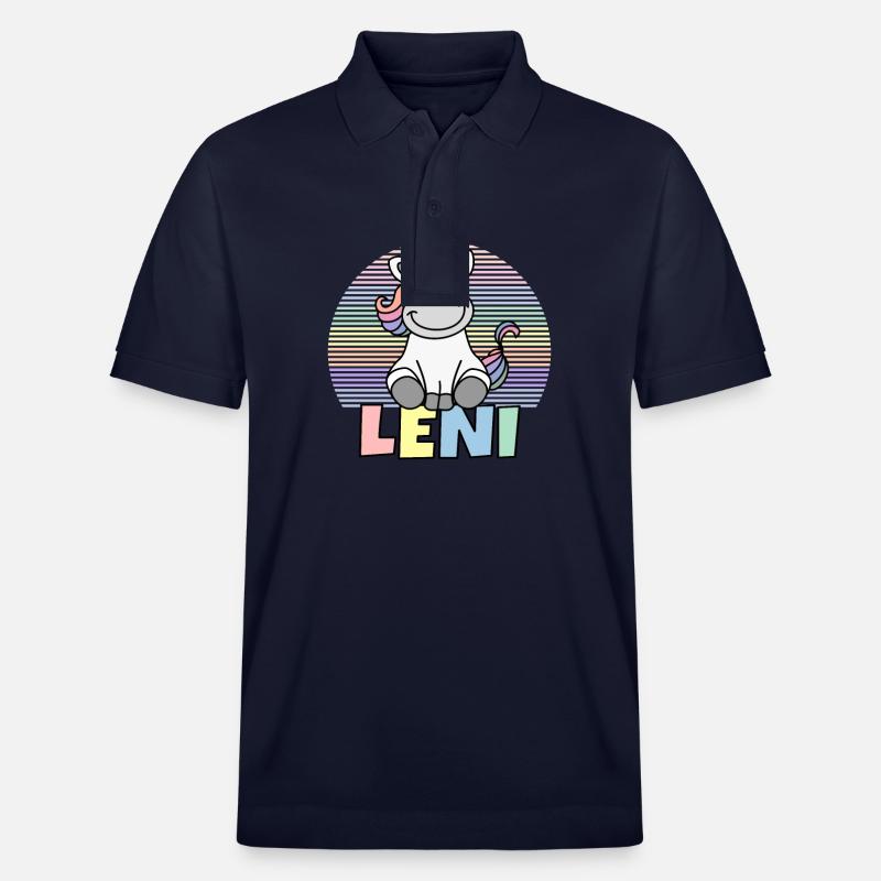 Leni Einhorn Name - Stanley/Stella Unisex Bio-Poloshirt PREPSTER - Navy