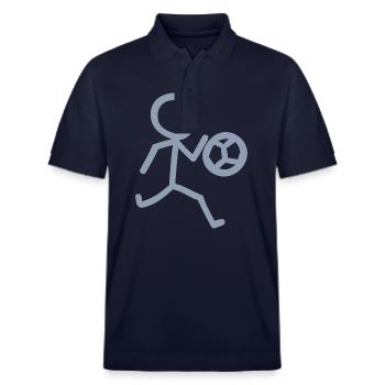 Footballer Minimalist - Stanley/Stella Unisex Organic Polo Shirt PREPSTER - navy - Front - Roxy (174cm) & Andy (188cm)