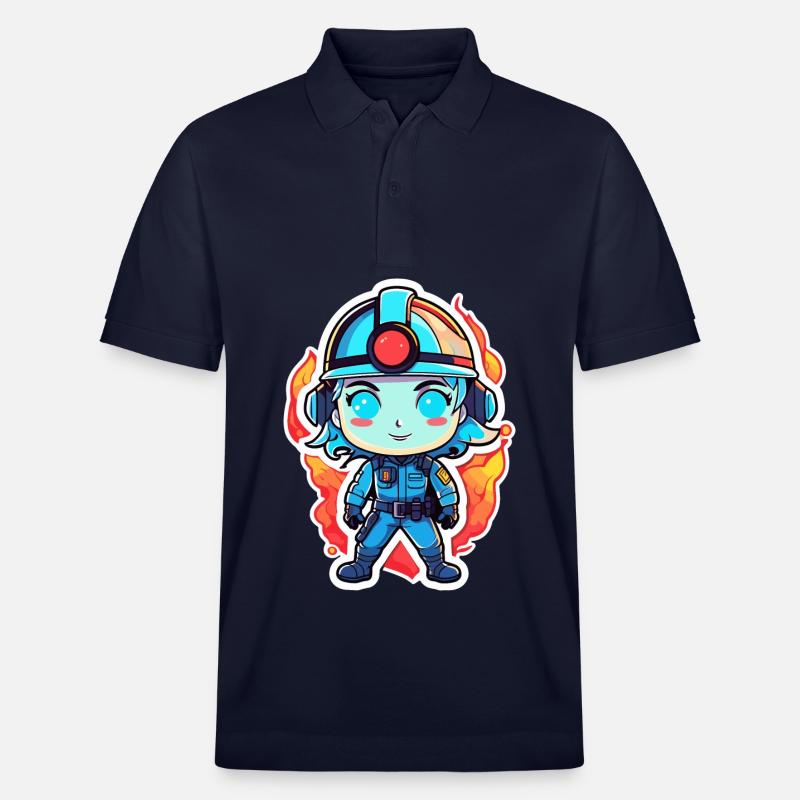 Dessin de pompier - Polo PREPSTER bio Stanley/Stella Unisexe - bleu marine