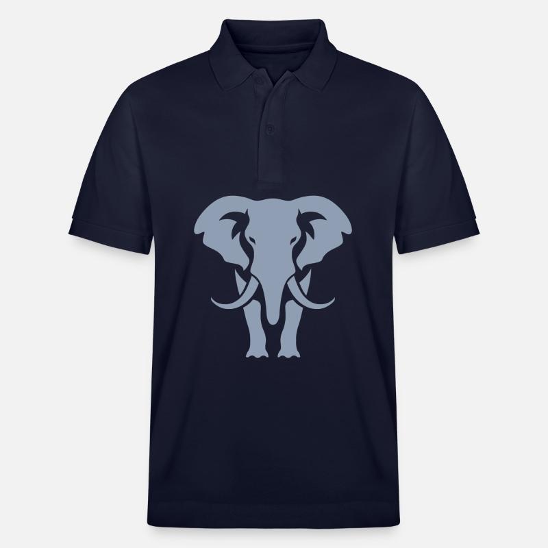 Logo blanc Elephant Silhouette - Polo PREPSTER bio Stanley/Stella Unisexe - bleu marine