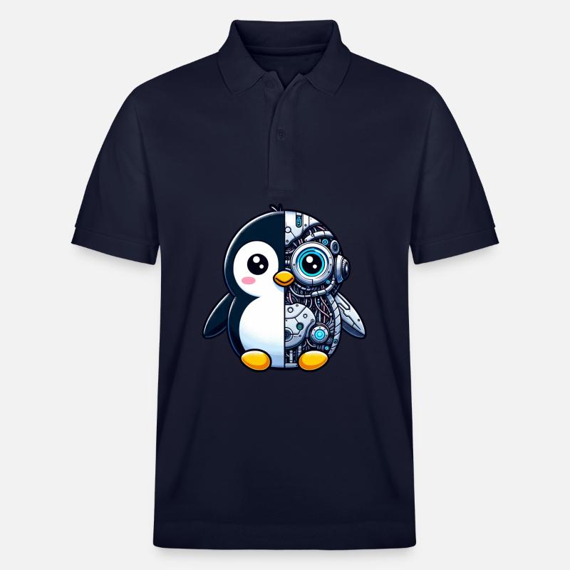 Süßer Pinguin Cyborg Roboter - Stanley/Stella Unisex Bio-Poloshirt PREPSTER - Navy