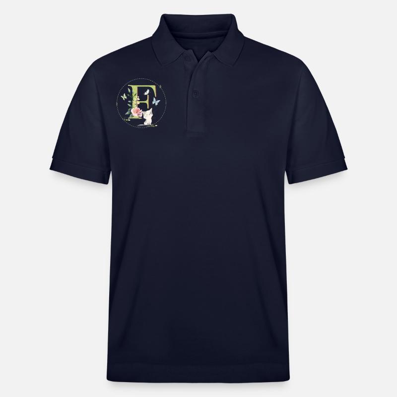 Anfangsbuchstabe F mit Katze - Stanley/Stella Unisex Bio-Poloshirt PREPSTER - Navy