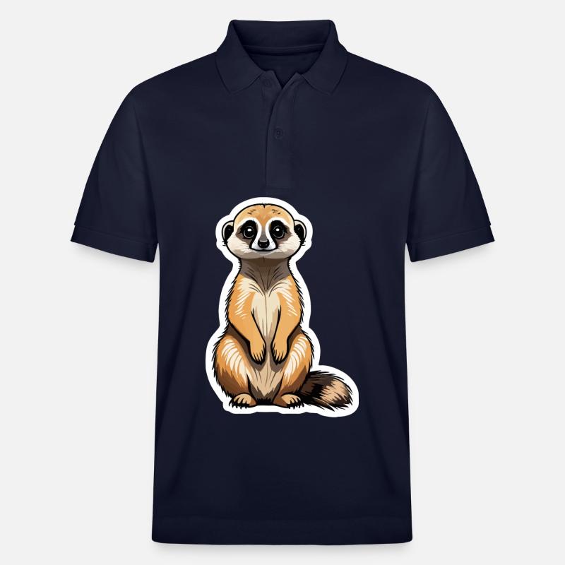 Suricate Illustration Mignonne - Polo PREPSTER bio Stanley/Stella Unisexe - bleu marine