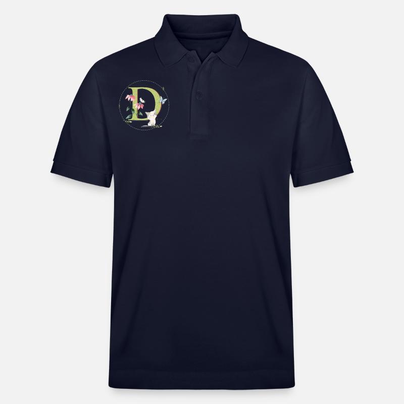 Anfangsbuchstabe D mit Katze - Stanley/Stella Unisex Bio-Poloshirt PREPSTER - Navy