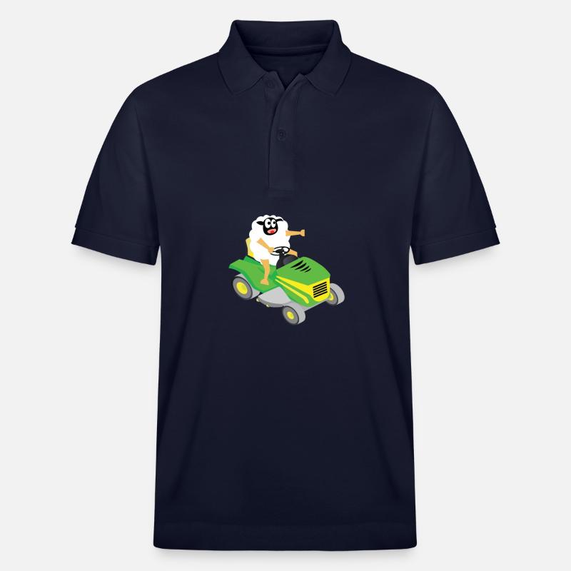 Schaf Rasenmäher Geschenkidee - Stanley/Stella Unisex Bio-Poloshirt PREPSTER - Navy
