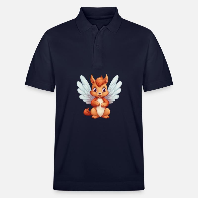 Süßes Eichhörnchen-Engel-Comic - Stanley/Stella Unisex Bio-Poloshirt PREPSTER - Navy