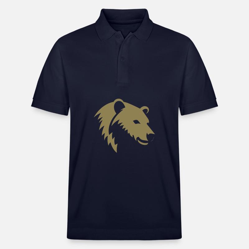 Bär Silhouette eines Eisbärkopfes - Stanley/Stella Unisex Bio-Poloshirt PREPSTER - Navy
