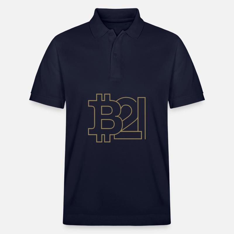 Bitcoin Silhouette Taschenformat - Stanley/Stella Unisex Bio-Poloshirt PREPSTER - Navy