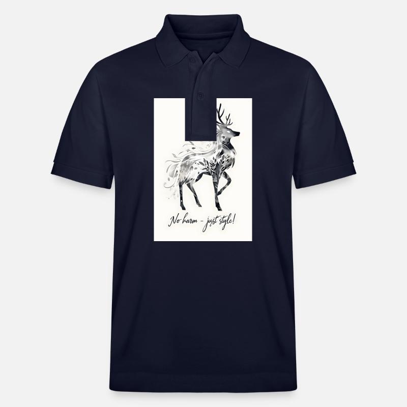 Hirsch Tier Spruch Geschenk - Stanley/Stella Unisex Bio-Poloshirt PREPSTER - Navy