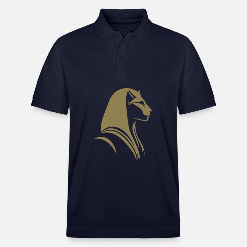 Chat Egypte Pharaon Silhouette - Polo PREPSTER bio Stanley/Stella Unisexe - bleu marine