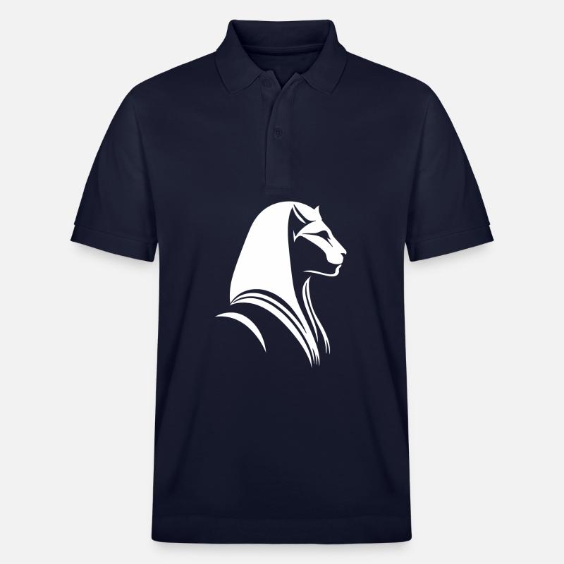 Chat Egypte Pharaon Silhouette - Polo PREPSTER bio Stanley/Stella Unisexe - bleu marine