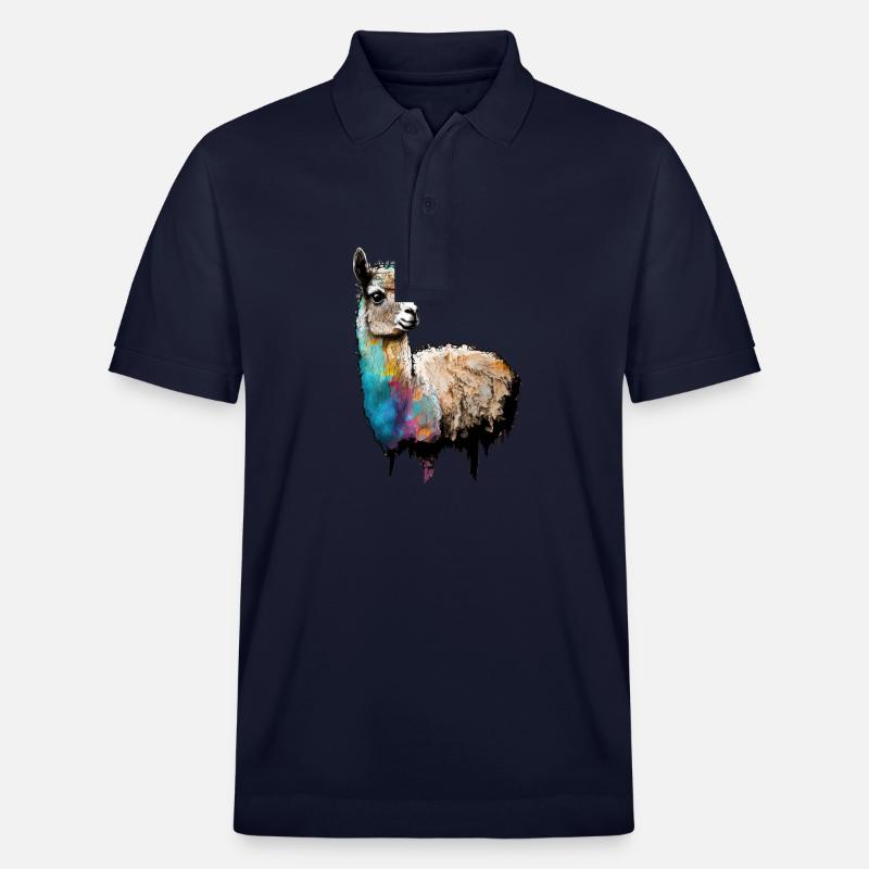 Alpaga Lama Rainbow Graffiti - Polo PREPSTER bio Stanley/Stella Unisexe - bleu marine