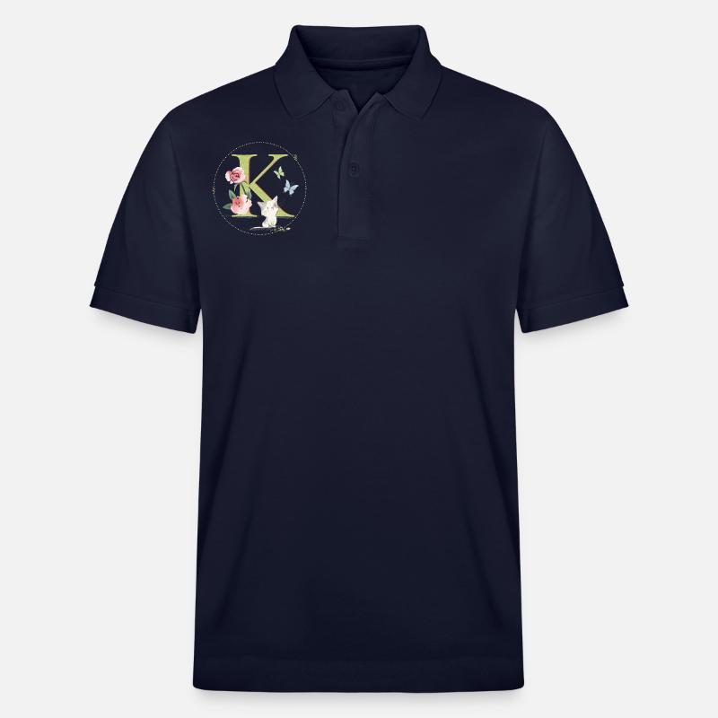 Anfangsbuchstabe K mit Katze - Stanley/Stella Unisex Bio-Poloshirt PREPSTER - Navy