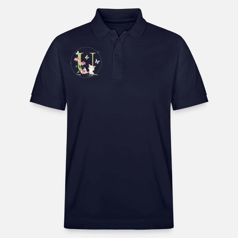 Lettre initiale U avec chat - Polo PREPSTER bio Stanley/Stella Unisexe - bleu marine