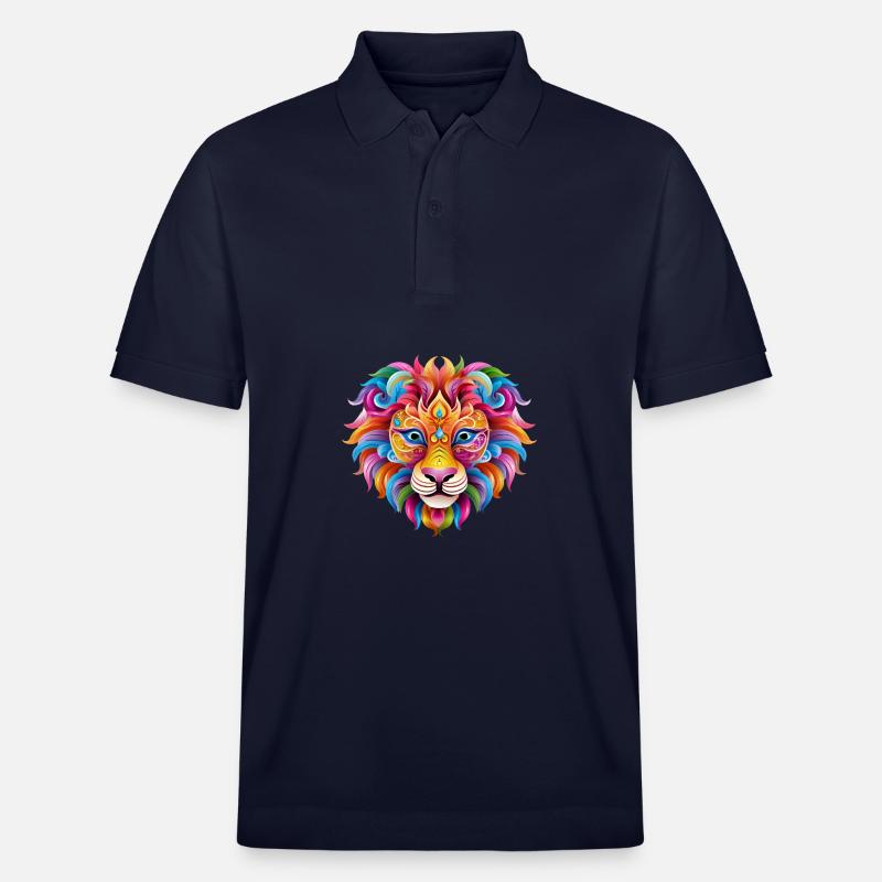 Mardi Gras Löwe - Comic-Stil - Stanley/Stella Unisex Bio-Poloshirt PREPSTER - Navy
