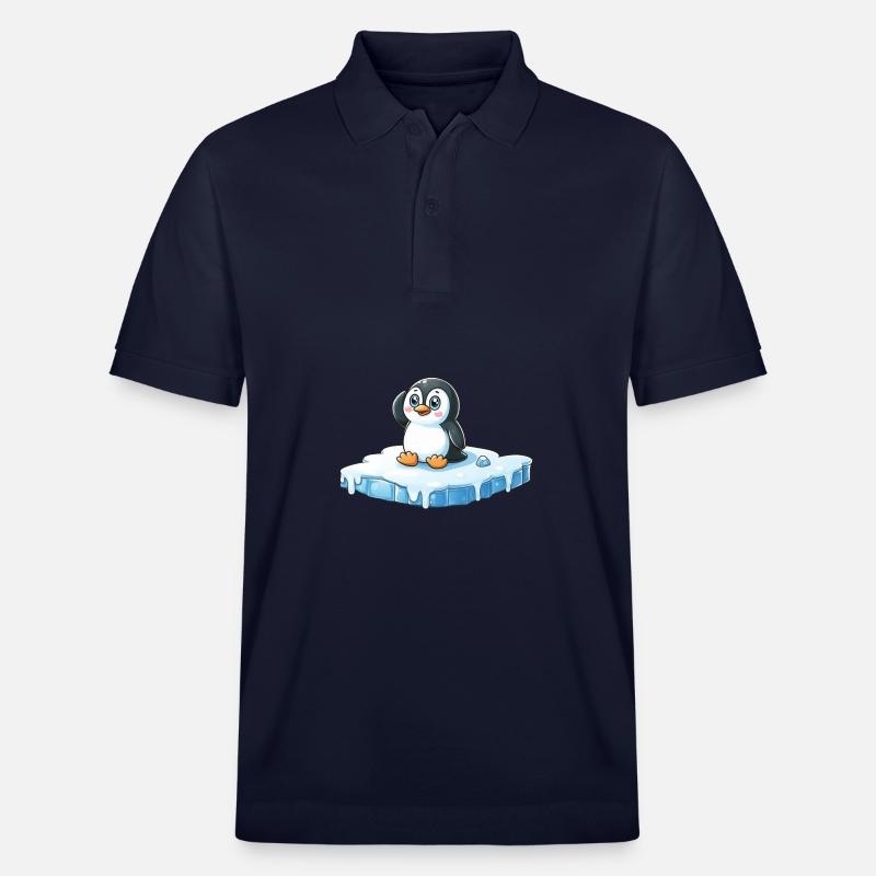 Pinguin und schmelzendes Eis - Stanley/Stella Unisex Bio-Poloshirt PREPSTER - Navy