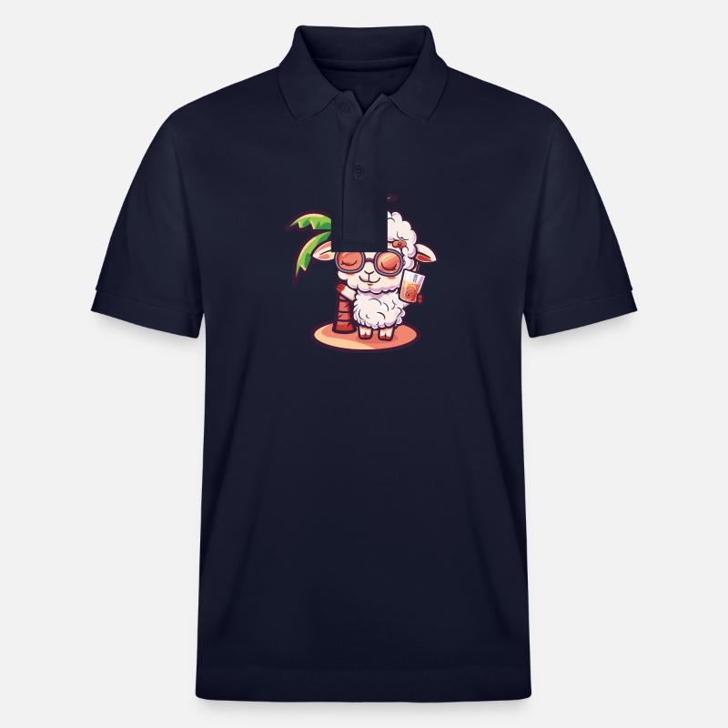 Schaf Sommer Strand Comic - Stanley/Stella Unisex Bio-Poloshirt PREPSTER - Navy