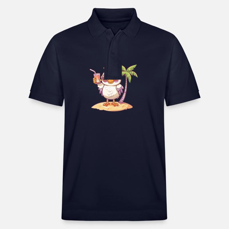 Huhn Sommer Strand Comic - Stanley/Stella Unisex Bio-Poloshirt PREPSTER - Navy