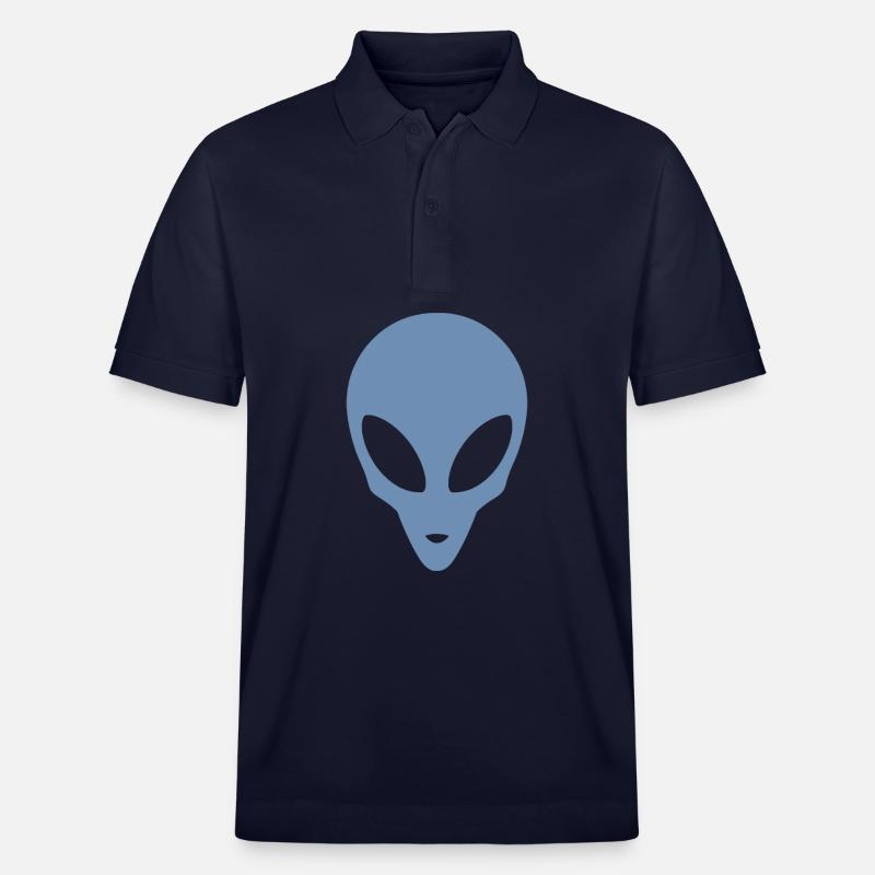 Silhouette eines Alienkopfes - Stanley/Stella Unisex Bio-Poloshirt PREPSTER - Navy