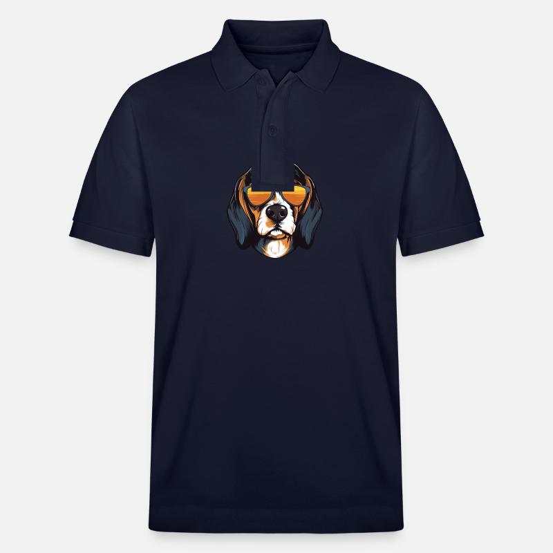 Beagle Hund Cool Kopf Party - Stanley/Stella Unisex Bio-Poloshirt PREPSTER - Navy