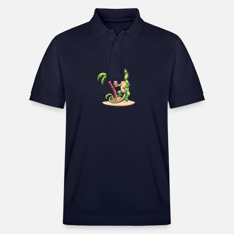 Chameleon Summer Beach Bande dessinée - Polo PREPSTER bio Stanley/Stella Unisexe - bleu marine