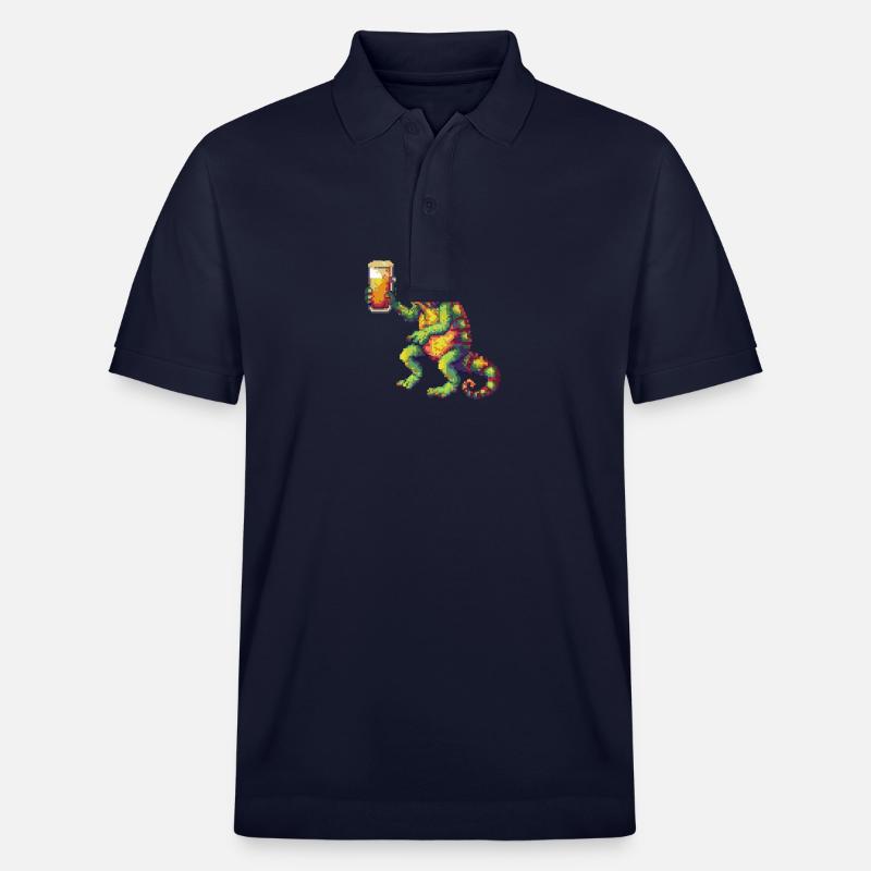 Caméléon bière pixel - Polo PREPSTER bio Stanley/Stella Unisexe - bleu marine