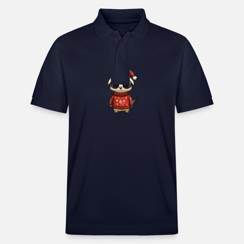 Erdmännchen Weihnachten Comic - Stanley/Stella Unisex Bio-Poloshirt PREPSTER - Navy