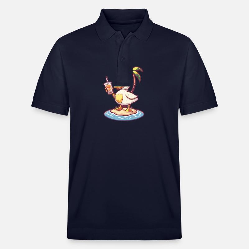Gans Sommer Strand Comic - Stanley/Stella Unisex Bio-Poloshirt PREPSTER - Navy