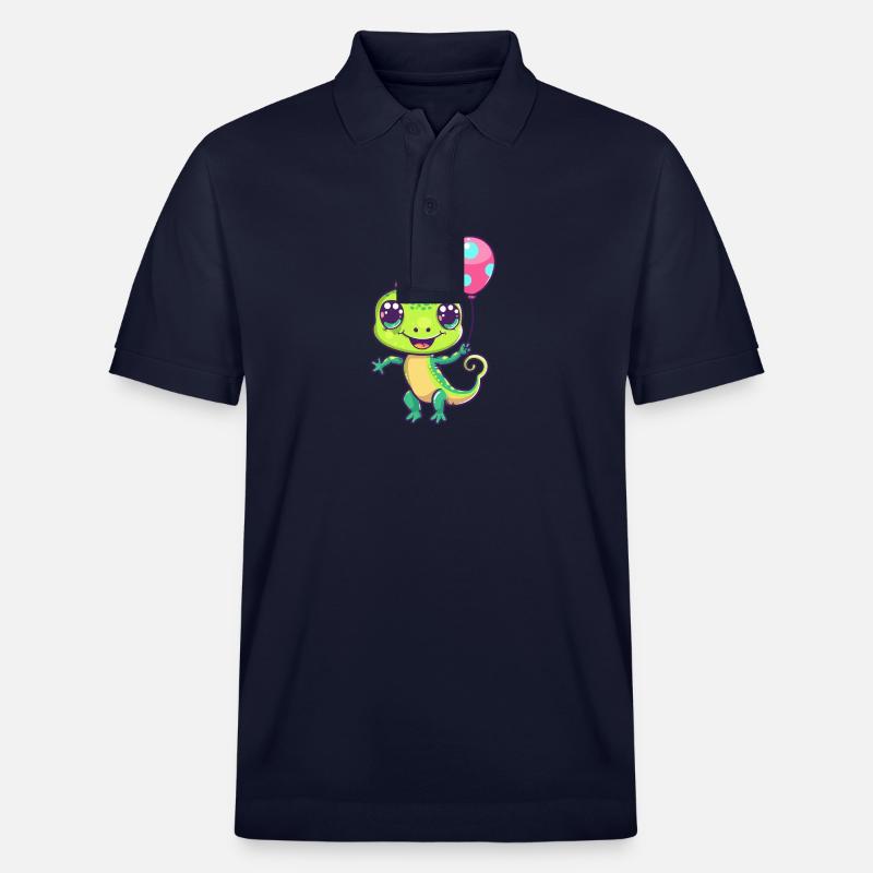 Lizard Birthday Comic - Stanley/Stella Unisex Organic Polo Shirt PREPSTER - navy