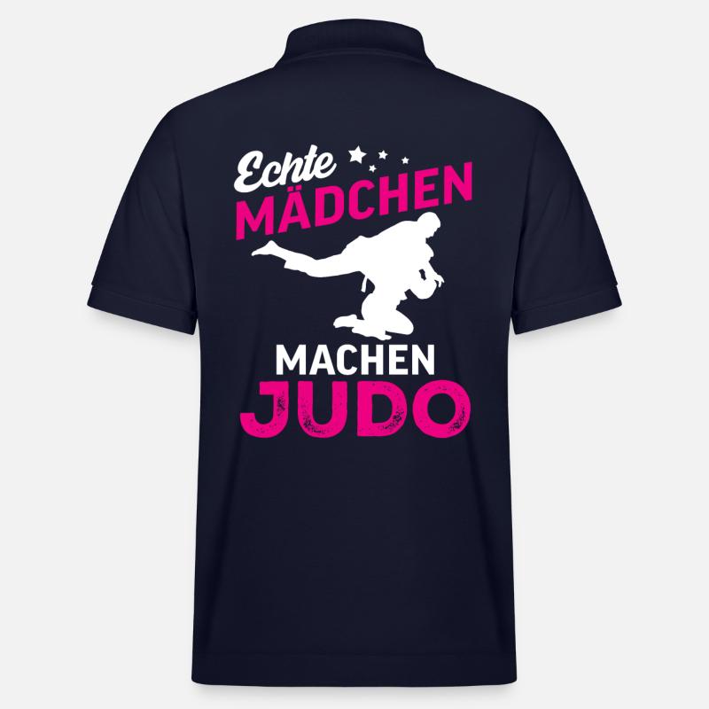 echte mädchen machen judo - Stanley/Stella Unisex Bio-Poloshirt PREPSTER - Navy