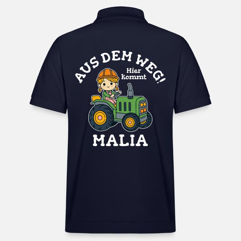 Malia Name Traktor - Stanley/Stella Unisex Bio-Poloshirt PREPSTER - Navy