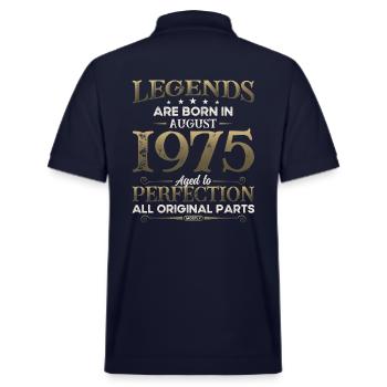50. Geburtstag Original August 1975 Jahrgang 1975 - Stanley/Stella Unisex Bio-Poloshirt PREPSTER - Navy - Hinten - Andy (188cm)