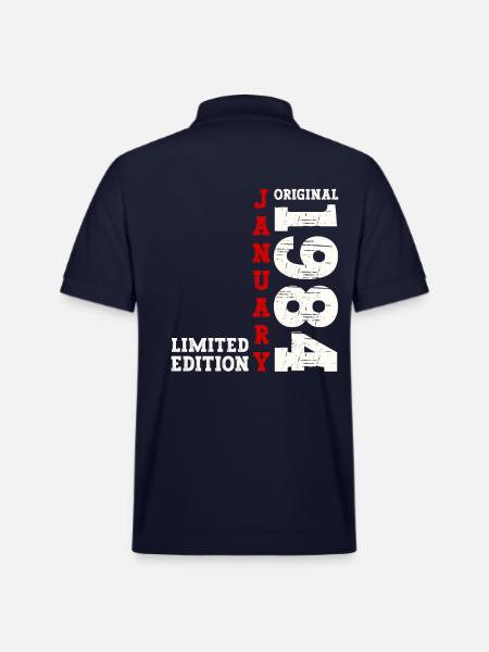 40 Urodziny Oryginalny Rocznik Styczniowy 1984 - Ekologiczna koszulka polo typu unisex Stanley/Stella PREPSTER - granatowy