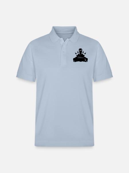 panzer_mit_flugzeugstaffel - Stanley/Stella Unisex Bio-Poloshirt PREPSTER - sky Blue