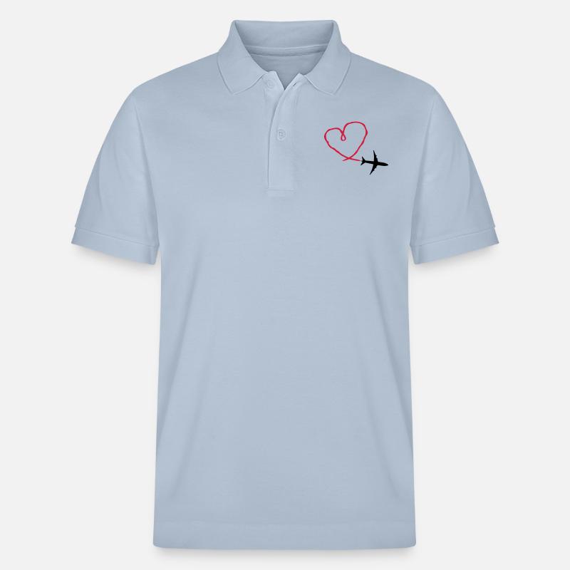 Plane Heart - Stanley/Stella Unisex Bio-Poloshirt PREPSTER - sky Blue