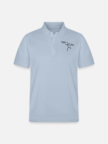 Yes, I can - Stanley/Stella Unisex Organic Polo Shirt PREPSTER - sky blue