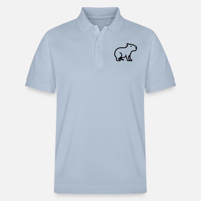 Capybara Minimalistisch Logo - Stanley/Stella Unisex Bio-Poloshirt PREPSTER - sky Blue