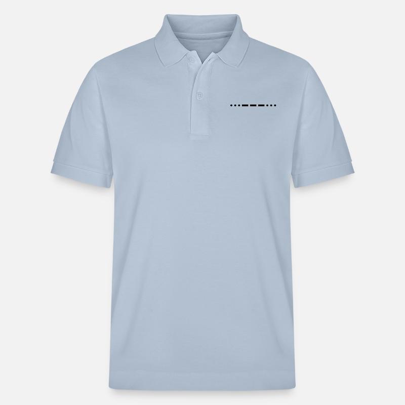 Code Morse SOS - Polo PREPSTER bio Stanley/Stella Unisexe - bleu ciel