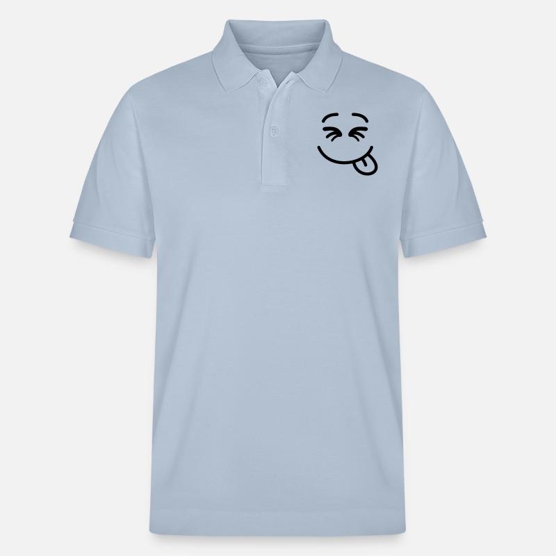 smiley_f1 - Stanley/Stella Unisex Organic Polo Shirt PREPSTER - sky blue