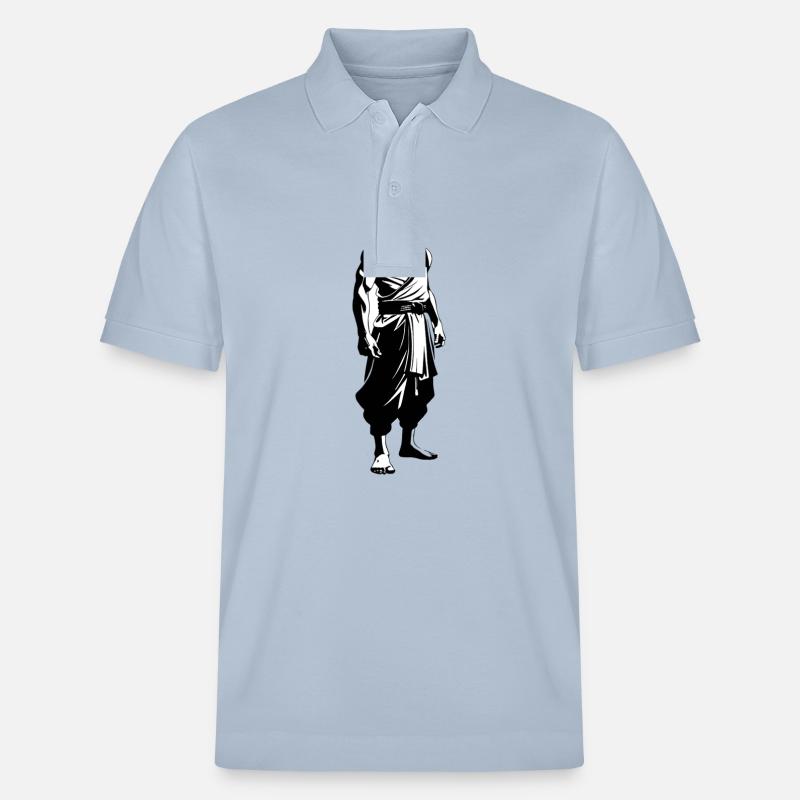Moine Shaolin - Arts Martiaux Sticker - Polo PREPSTER bio Stanley/Stella Unisexe - bleu ciel