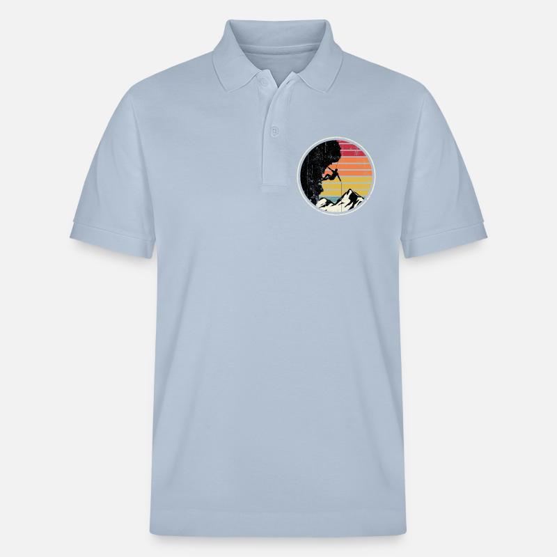 Sunset Summit Climber Silhouette - Stanley/Stella Unisex Bio-Poloshirt PREPSTER - sky Blue