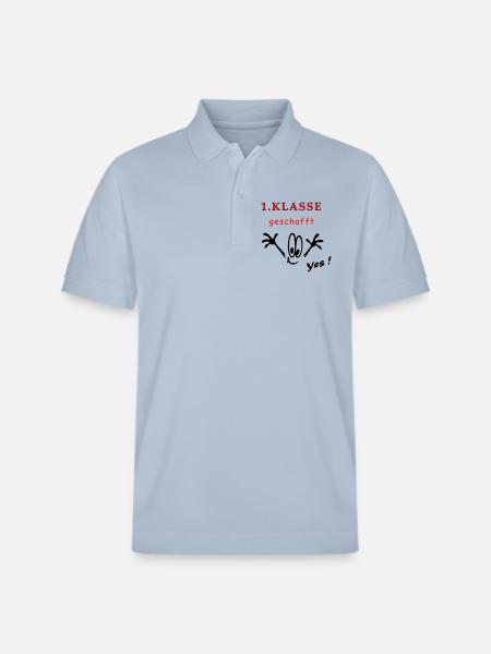 1.Klasse, Schule, yes - Stanley/Stella Unisex Bio-Poloshirt PREPSTER - sky Blue