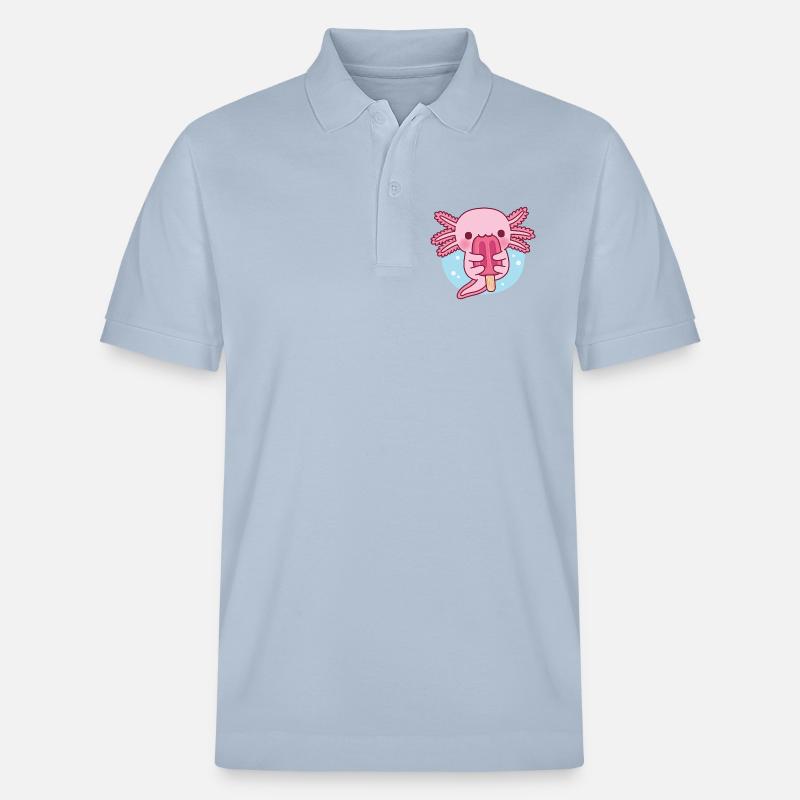Mignon Axolotl mangeant de la glace - Polo PREPSTER bio Stanley/Stella Unisexe - bleu ciel