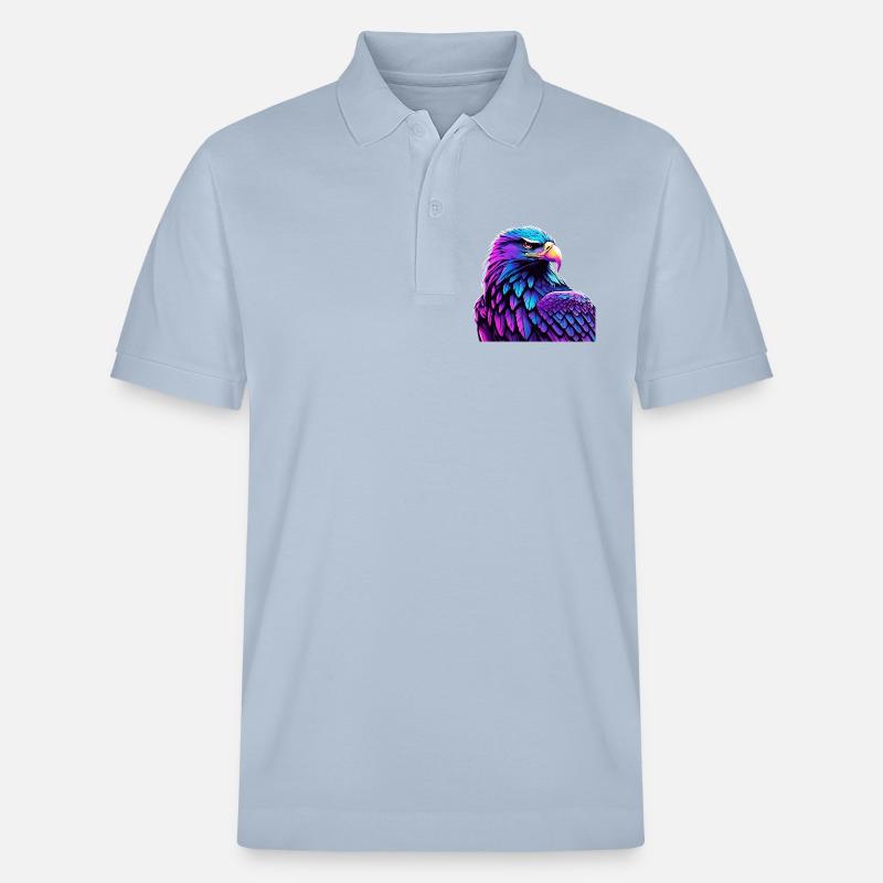 Glowing Eagle with Gradient - Stanley/Stella Unisex Organic Polo Shirt PREPSTER - sky blue