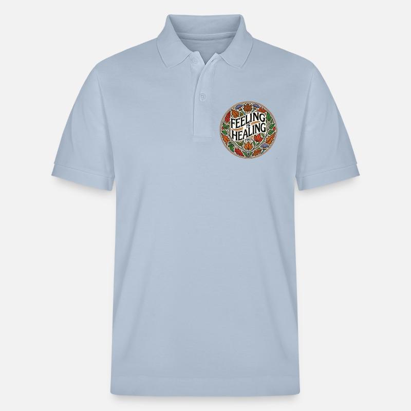 Feeling ist Healing Circle Tee - Stanley/Stella Unisex Bio-Poloshirt PREPSTER - sky Blue