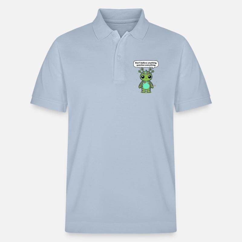 Neugieriges Alien - Statement: Hinterfrage alles - Stanley/Stella Unisex Bio-Poloshirt PREPSTER - sky Blue