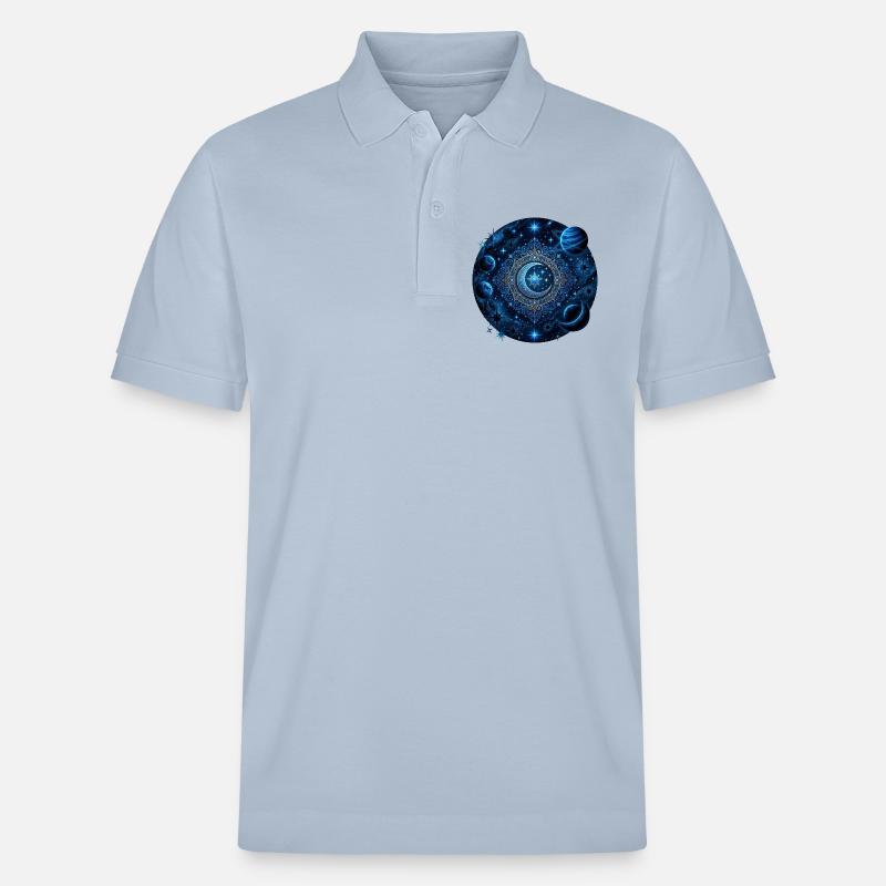 Planètes spatiales Galaxies Étoiles Lunes - Polo PREPSTER bio Stanley/Stella Unisexe - bleu ciel