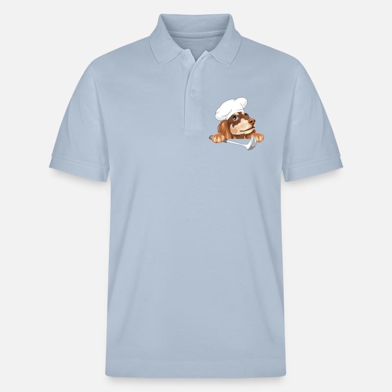 Träumender Dackel Koch mit Schöpfkelle - Stanley/Stella Unisex Bio-Poloshirt PREPSTER - sky Blue